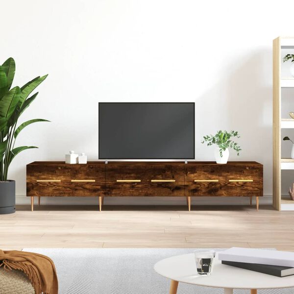 vidaXL TV Cabinet Smoked Oak 150x36x30 cm Engineered Wood