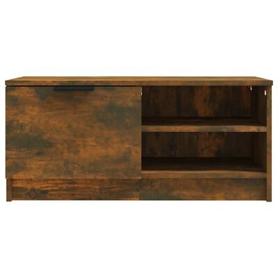 vidaXL TV Cabinet Smoked Oak 80x35x36.5 cm Engineered Wood