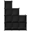 vidaXL Storage Cube Organiser with 9 Cubes Black PP