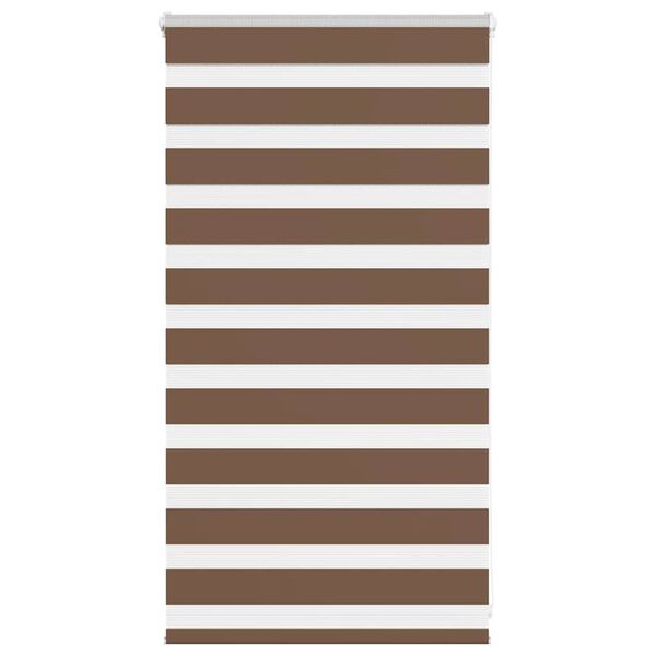 vidaXL Zebra Blind Brown 85x100 cm Fabric Width 80.9 cm Polyester