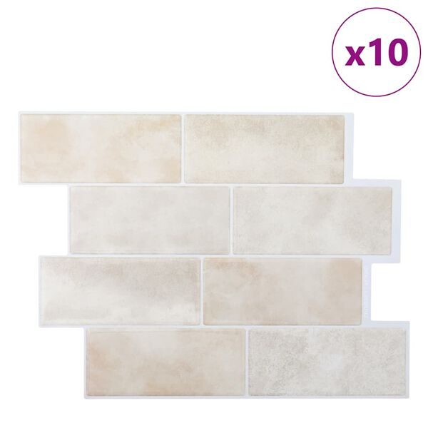 vidaXL Decorative Stickers 10 pcs Beige Marble 29.4 x 21.4 cm