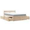 vidaXL Bed with Drawers and Mattress 120x190 cm Small Double Solid Wood Pine