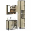 vidaXL 3 Piece Bathroom Furniture Set Sonoma Oak Engineered Wood
