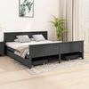 vidaXL Bed Frame without Mattress Dark Grey Solid Wood Pine 200x200 cm (322208+2x321990)