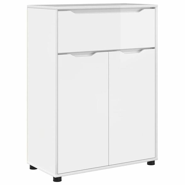 vidaXL Bathroom Cabinet Manual High Gloss White 72.5 x 36.5 x 100 cm