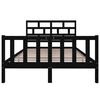 vidaXL Bed Frame without Mattress Black Solid Wood Pine Double