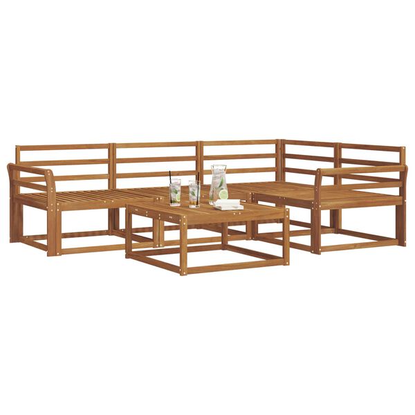 vidaXL Outdoor Sofa Set 5 pcs Natural Solid Acacia Wood