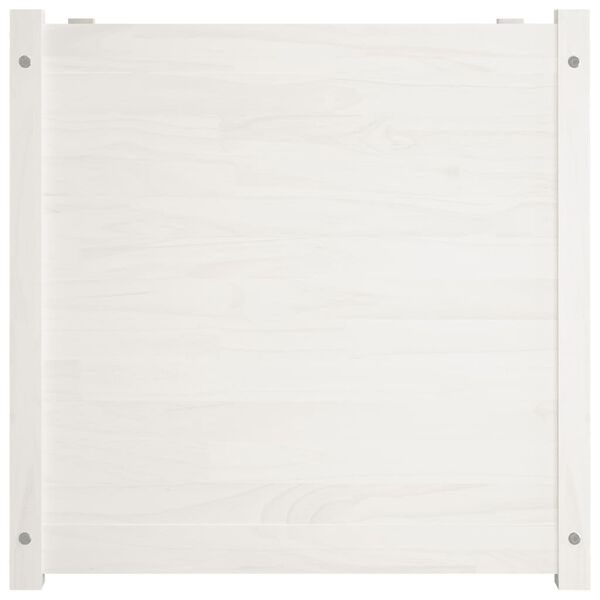 vidaXL Garden Planter White 70x70x70 cm Solid Pinewood