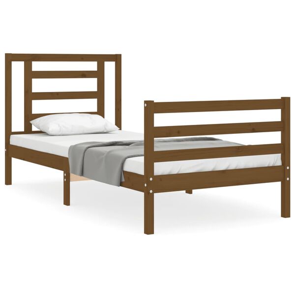 vidaXL Bed Frame without Mattress Honey Brown 90x200 cm Solid Wood