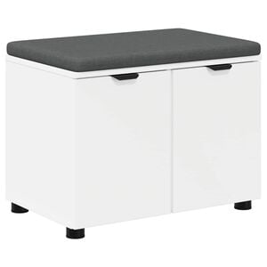 vidaXL Hall Bench White 60 x 38 x 46 cm Engineered Wood and Fabric