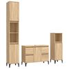 vidaXL 3 Piece Bathroom Furniture Set Sonoma Oak Engineered Wood