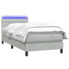 vidaXL Box Spring Bed with Mattress&LED Light Grey 80x210 cm Velvet