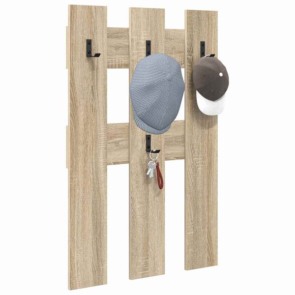 vidaXL Wall-Mounted Coat Rack Wall-mounted Sonoma Oak 65 x 3 x 100 cm