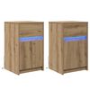 vidaXL LED Bedside Cabinet 2 pcs Artisan oak 38 x 34 x 61 cm