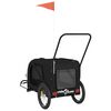 vidaXL Pet Bike Trailer Black Oxford Fabric and Iron