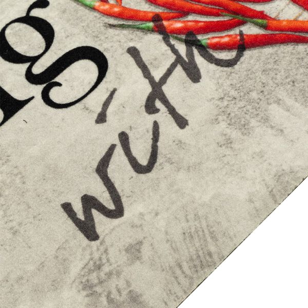 vidaXL Kitchen Rug Washable Peper Cooking 45x150 cm Velvet