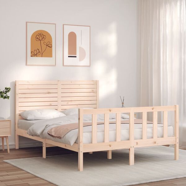 vidaXL Bed Frame without Mattress 140x200 cm Solid Wood Pine