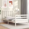 vidaXL Bed Frame without Mattress White 100x200 cm Solid Wood Pine