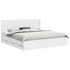 vidaXL Bed Frame with Storage and Headboard White 200 x 200 cm