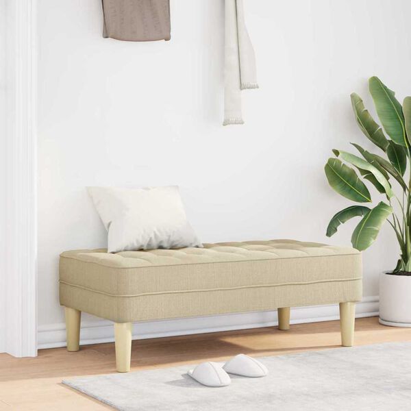 vidaXL Bench Cream 113 x 57 x 39 cm Fabric
