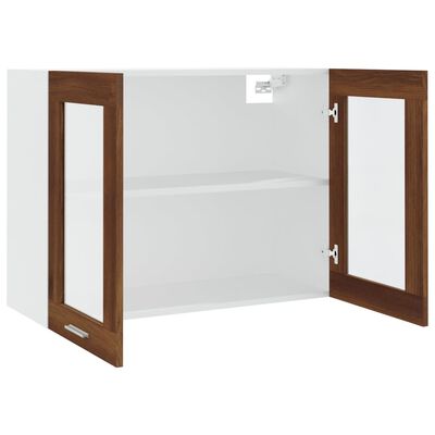 vidaXL Hanging Glass Cabinet Brown Oak 80x31x60 cm Engineered Wood