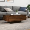 vidaXL Coffee Table with LED Lights Brown Oak 85x55x31 cm