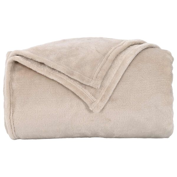 vidaXL Throw Blanket Beige 150 x 200 cm Fleece