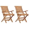 vidaXL Folding Chairs 2 pcs 56x63x90 cm Solid Wood Teak