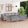 vidaXL 13 Piece Garden Lounge Set Grey Solid Pinewood