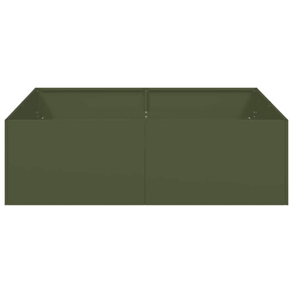 vidaXL Planter Olive Green 100x100x30 cm Steel