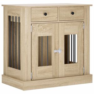 vidaXL Dog Crate Furniture Sonoma Oak 80 x 47.5 x 80 cm
