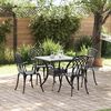 vidaXL Garden Table Set 5 pcs Black Cast Aluminium