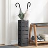vidaXL Umbrella Stand with Storage Black 15.5 x 15.5 x 49 cm Metal