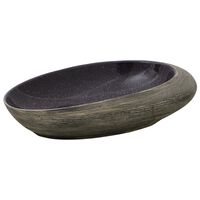vidaXL Countertop Basin Purple and Grey Oval 59x40x14 cm Ceramic