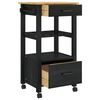 vidaXL Kitchen Trolley Plain Black