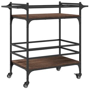 vidaXL Kitchen Trolley Brown Oak 82x40x78.5 cm Engineered Wood