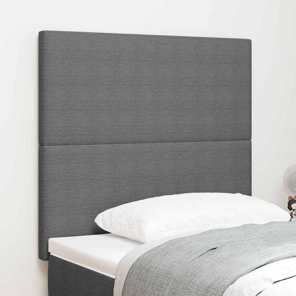 vidaXL LED Headboard with LED Strip Lights Light grey 100 cm Fabric
