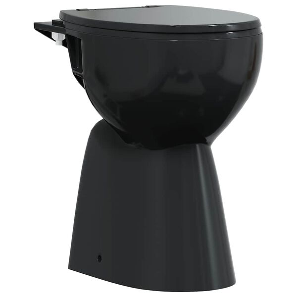 vidaXL Rimless Toilet 7 cm Extra Height Soft Close Ceramic Black