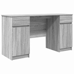 vidaXL Desk with Drawer Grey sonoma 140 x 49 x 76 cm Engineered wood