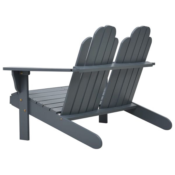 vidaXL Double Adirondack Chair Wood Grey