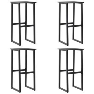 vidaXL Bar Stools 4 pcs Black 38x38x80 cm Powder-coated Steel