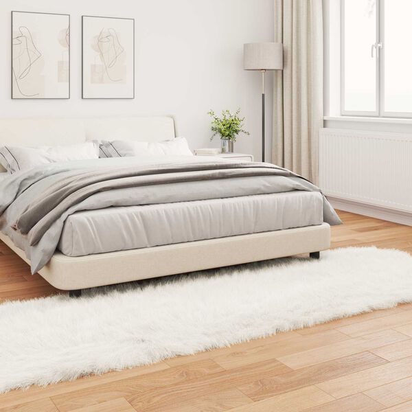 vidaXL Faux Sheepskin Rug Tafalla White 80 x 250 cm Polyester