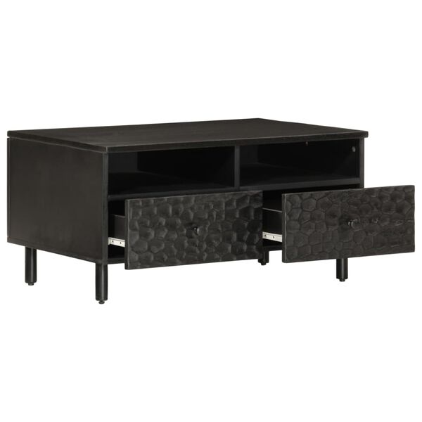 vidaXL Coffee Table Black 80x54x40 cm Solid Wood Mango