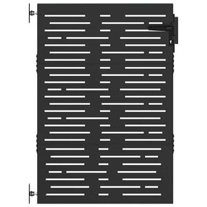 vidaXL Garden Gate with Lock Black 85 x 125 cm Powder-coated steel