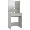 vidaXL Dressing Table Set with LED Concrete Grey Engineered Wood