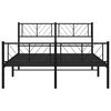 vidaXL Metal Bed Frame without Mattress with Footboard Black 140x200cm