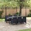 vidaXL Garden Dining Set 7 pcs Anthracite Polt rattan