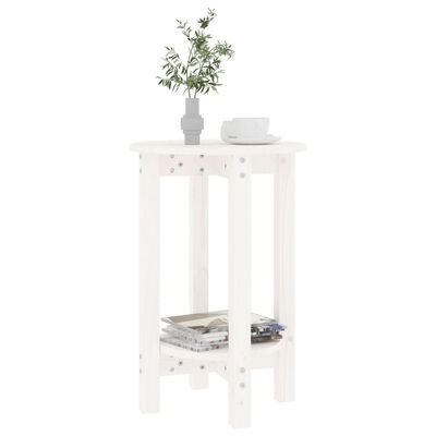 vidaXL Coffee Table White Ø 40x60 cm Solid Wood Pine