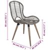 vidaXL Dining Chairs 2 pcs Brown Natural Rattan