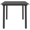 vidaXL Garden Dining Table Black 150x80x74 cm Steel and Glass